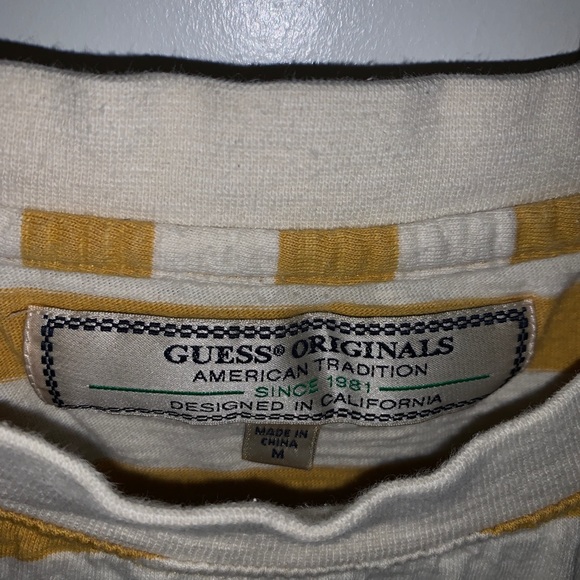 Striped Guess Los Angelos Gold Men’s Tshirt - Picture 3 of 3